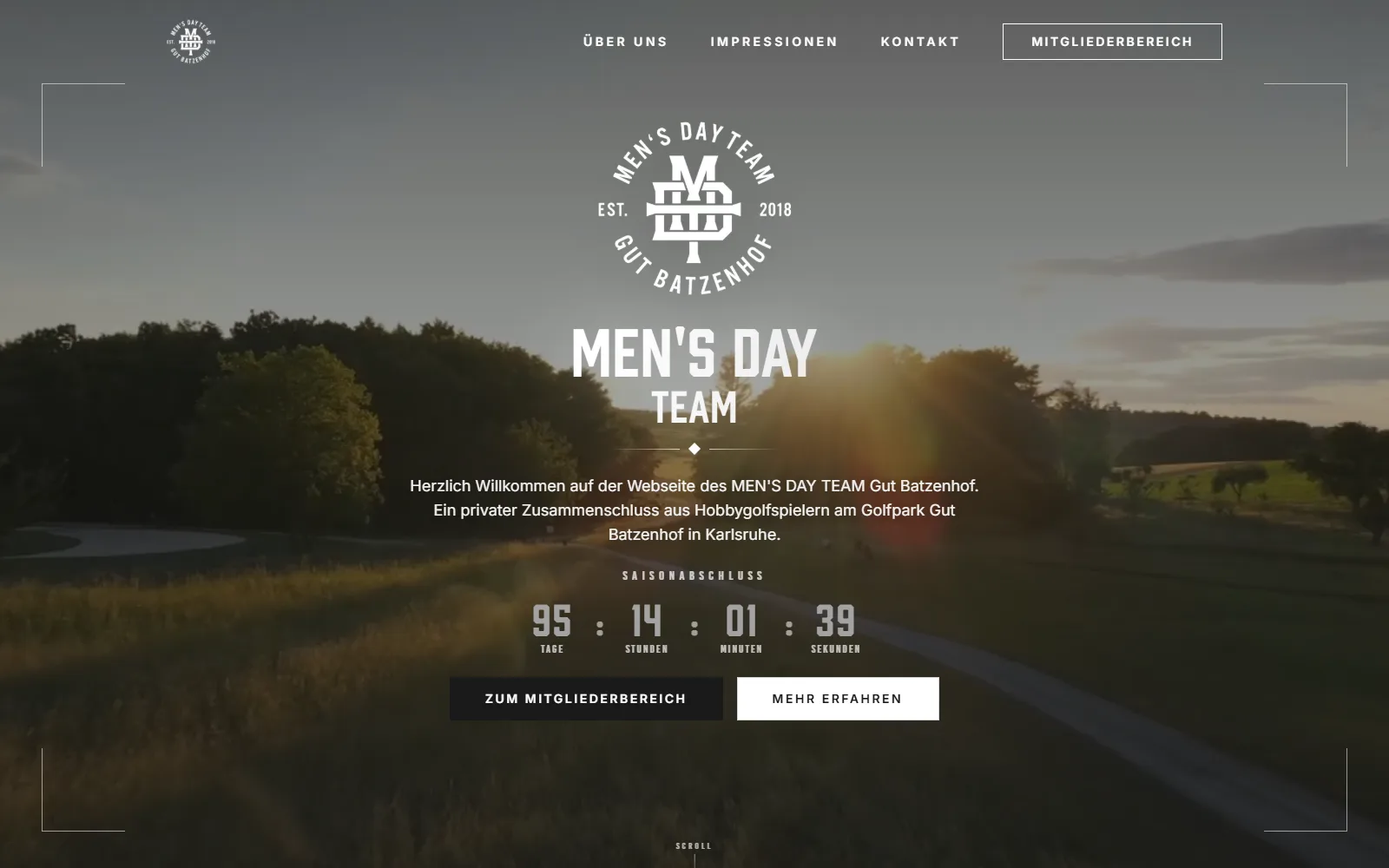 Startseite der neuen MEN'S DAY-Plattform in der Vorschau-Umgebung
