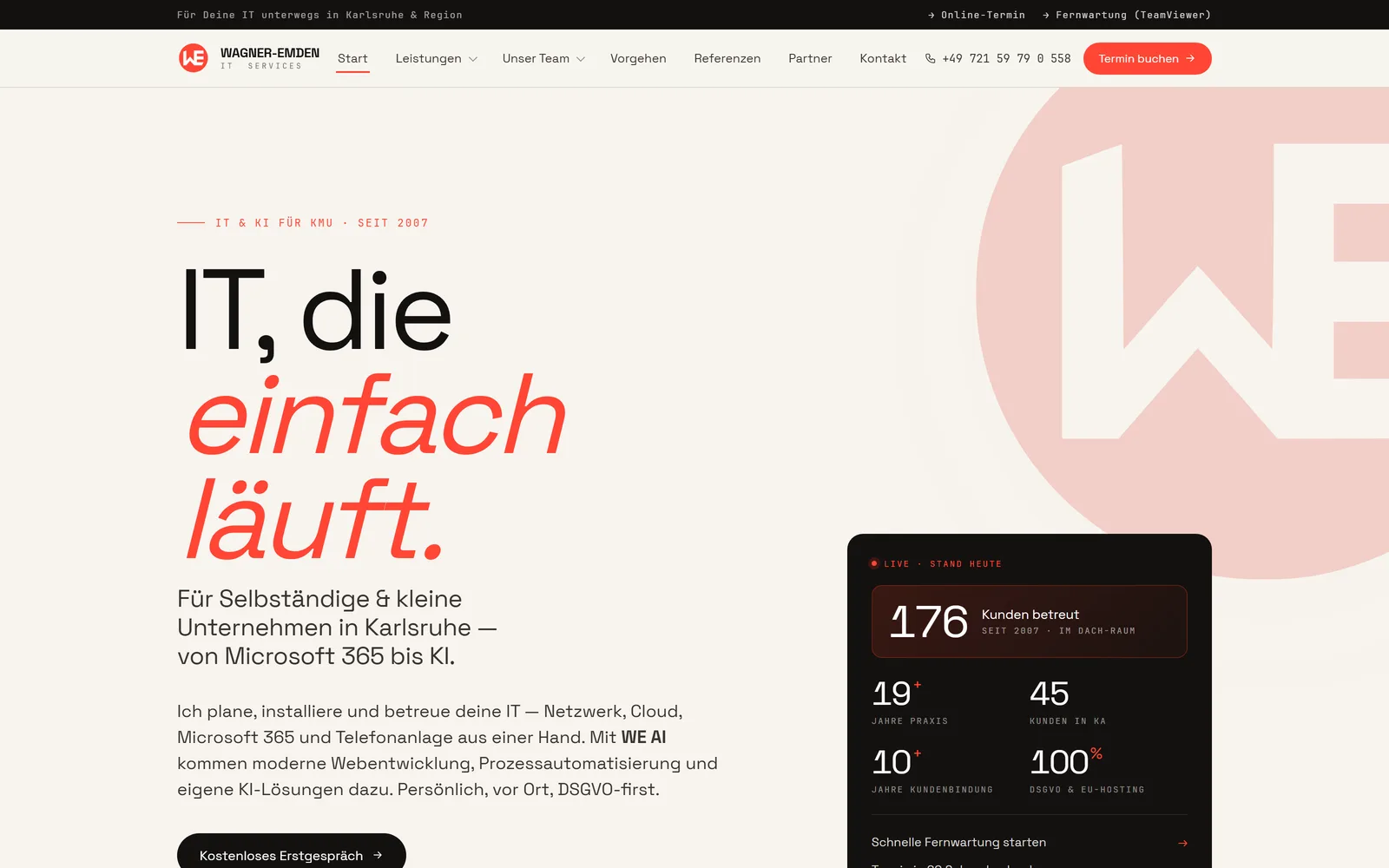 Startseite von wagner-emden.com nach dem Relaunch